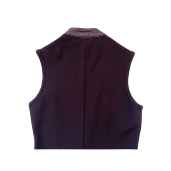 Bisou Bisou 90s Y2K Mod Faux Leather Top Sleeveless Snap Button High Neck Small - Picture 6 of 10